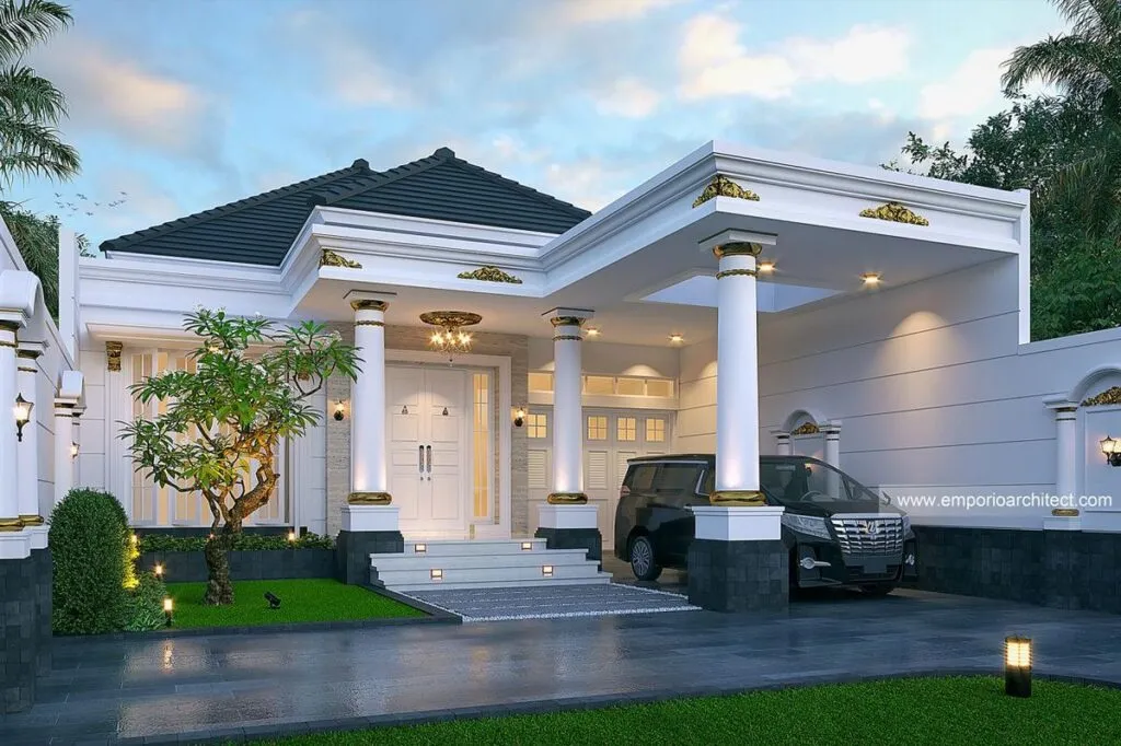 Desain Rumah Klasik Modern 1 Lantai