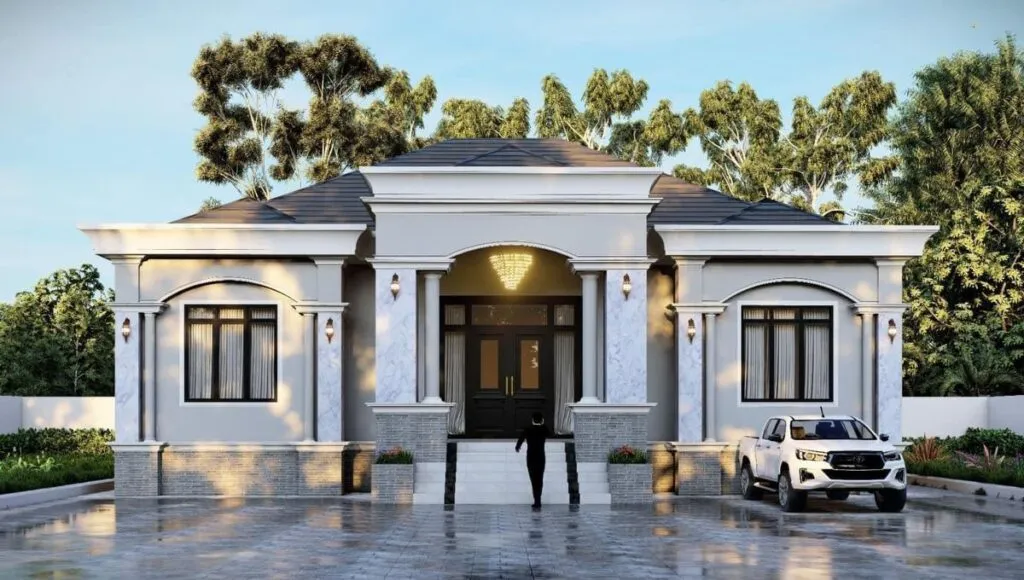 Desain Rumah Klasik Modern 1 Lantai